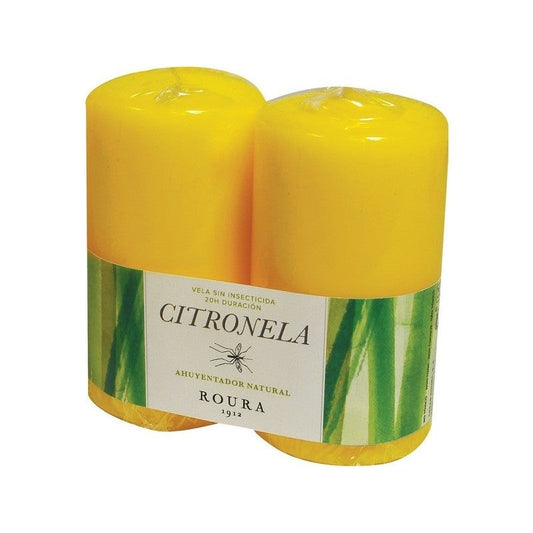 Bougie anti-moustiques à la citronnelle 10 cm 2 unités Roura