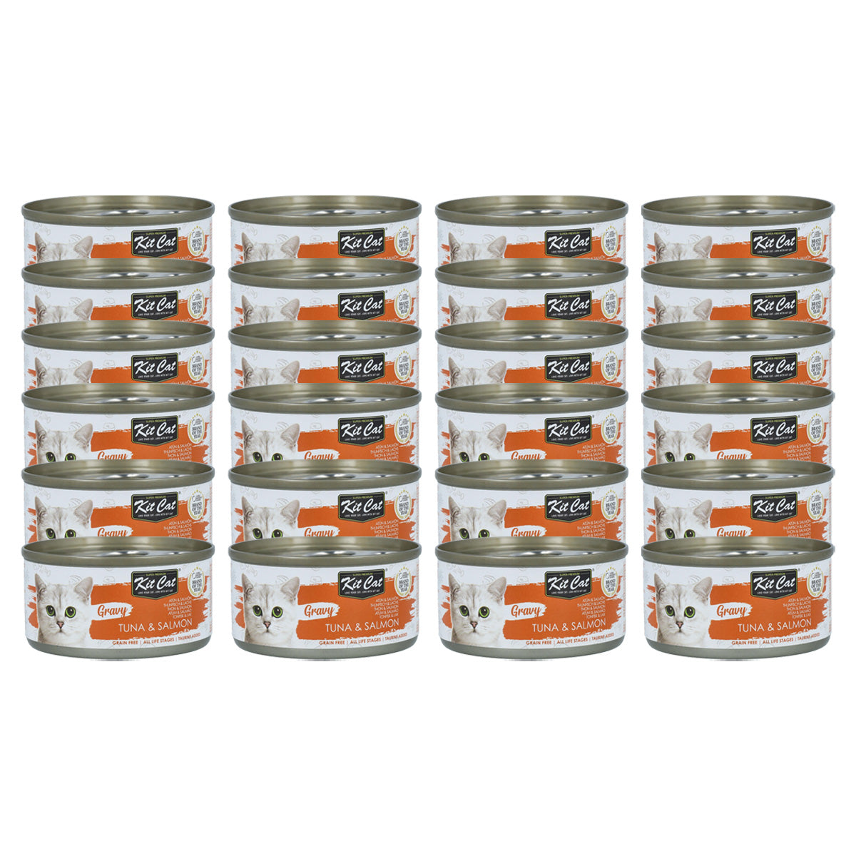 24-pack Kit Cat Gravy - Tonfisk & Lax 70 g Blötfoder för katter i sås