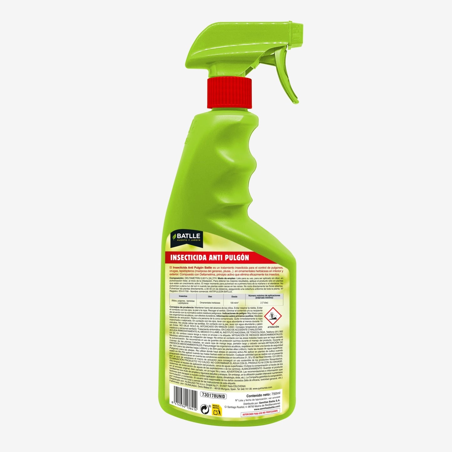 Środek owadobójczy Pulgón gotowy do użycia 750 ml Batlle