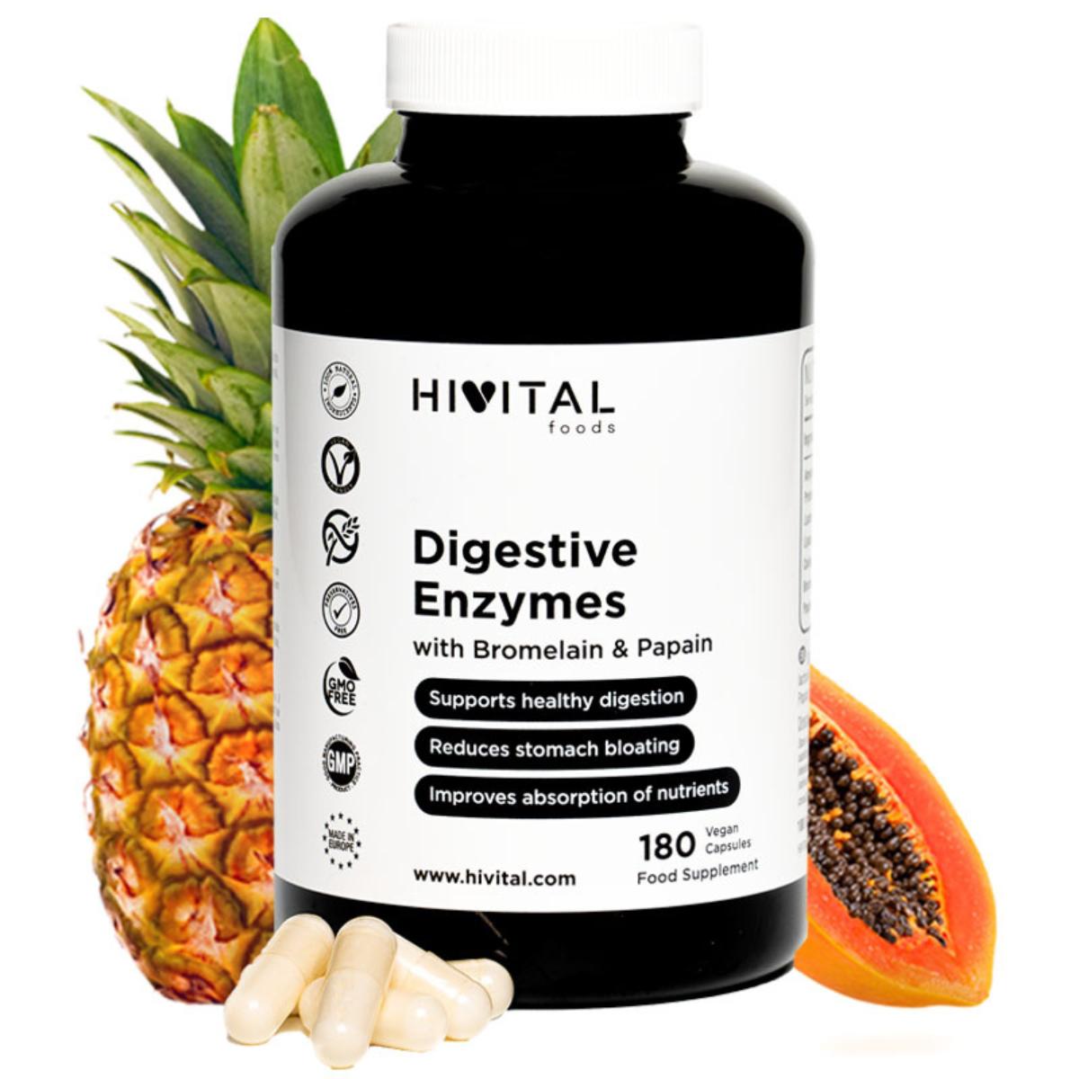 Enzymes digestives 180 gélules végétaliennes Hivital