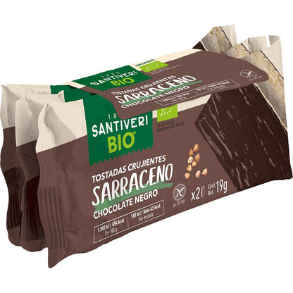 Chrupiące tosty z kaszy gryczanej z czekoladą gorzką BIO 3x57 g