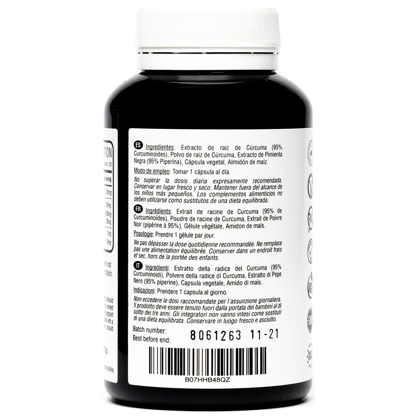 Curcuma 6000 mg avec poivre noir Hivital 120 gélules végétaliennes