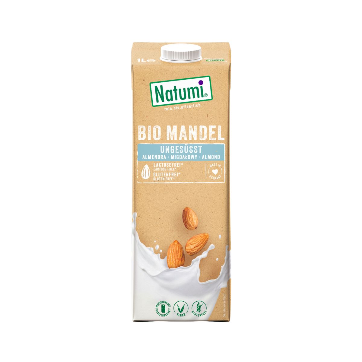 6er-Pack Bio-Mandeldrink ohne Zucker Natumi 1 l