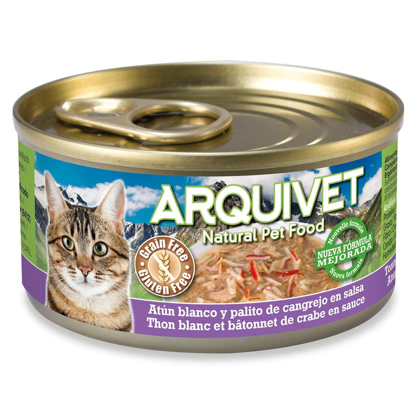 Witte tonijn en krab in saus Arquivet 80 g Natvoer voor katten