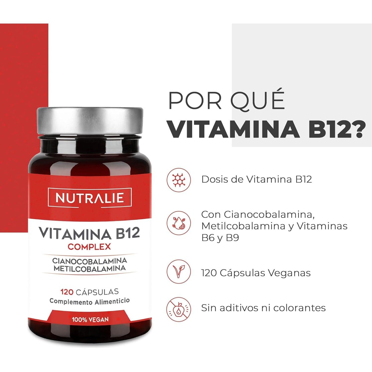 Vitamin B12 Complex 2000 mcg Trötthet Nutralie 120 tabletter