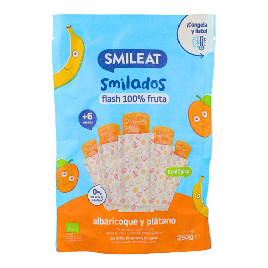 SMILADO abricot et banane bio, glace flash pour enfants 100 % fruits SMILEAT