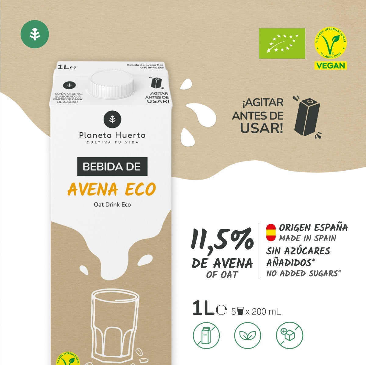 Bebida de Avena ECO Planeta Huerto 1L