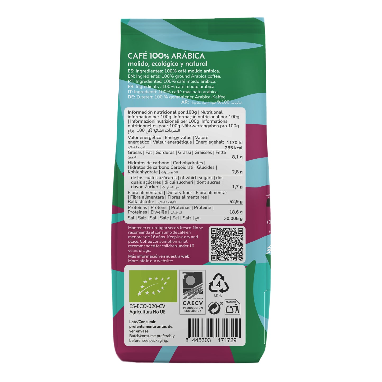 Pack 4x Café molido Eco 100% Arábica Planeta Huerto 250 g