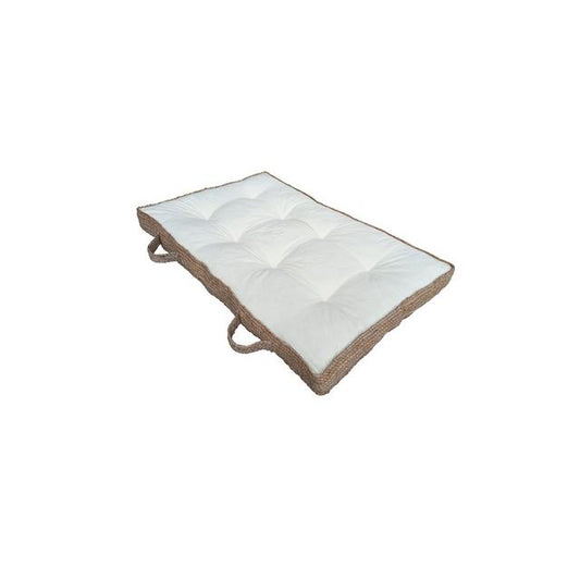 Coussin Palet Jute-Algue 120X80X10 cm - Écru