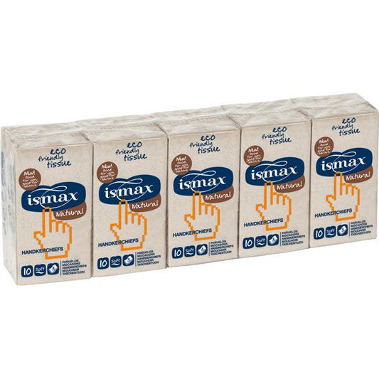 Ismax umweltfreundliche Taschentücher, 10 x 10 Stück