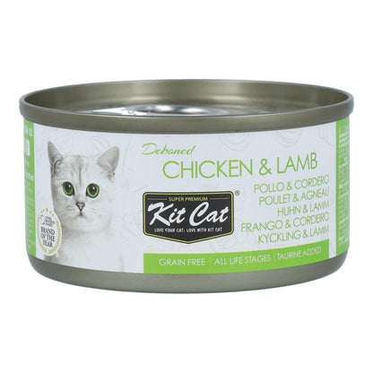 Kit Cat Lata Toppers - Pollo & Cordero 80 g Comida húmeda para gatos en gelatina
