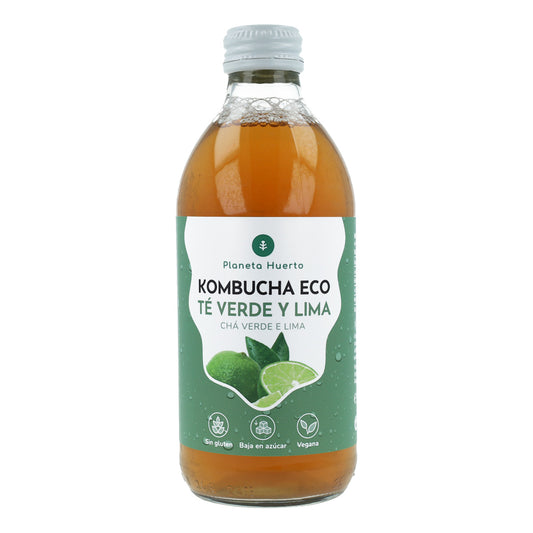 Kombucha ECO groene thee en limoen Planeta Huerto 330 ml