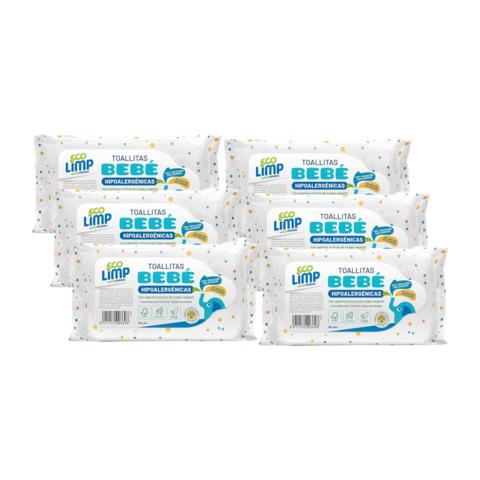 Pack of 6 Mimidu ECO Baby Wipes 60 Units