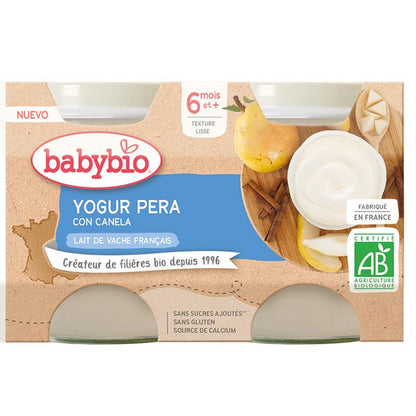 Pear Yoghurt with Cinnamon and Cow's Milk 2 x 130 g Organic. Babybio