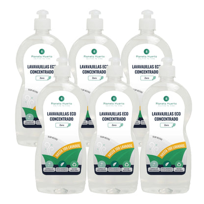 Pack 6xSpülmaschinenfest hypoallergen unparfümiert ECO Planet Garden 750 ml