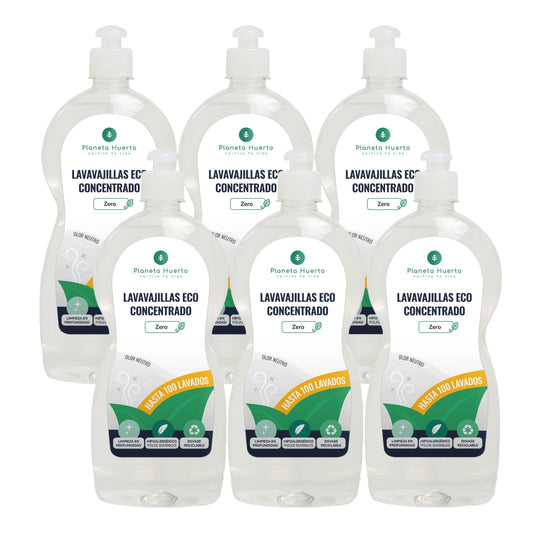Pack 6xDishwasher manual hypoallergenic unscented ECO Planet Garden 750 ml