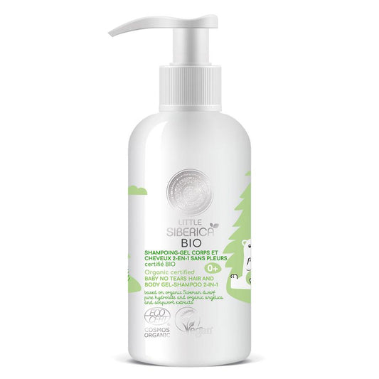 Biologische 2-in-1 shampoo voor haar en lichaam "Bebé sin lágrimas" (baby zonder tranen) Natura Siberica 250 ml