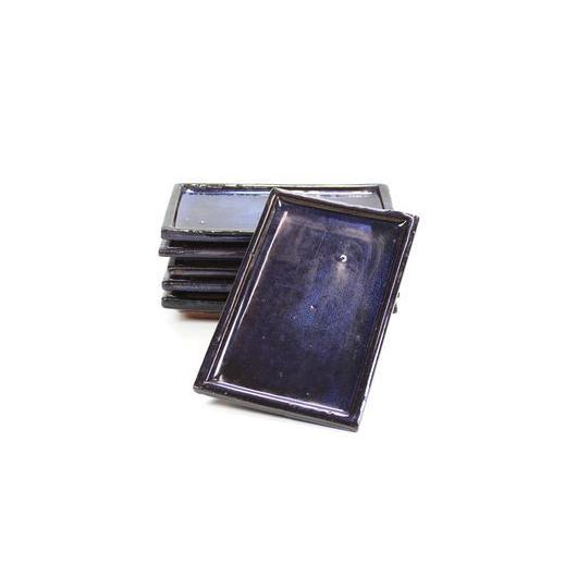 Plat en céramique pour bonsaïs rectangulaire bleu 18,5 cm