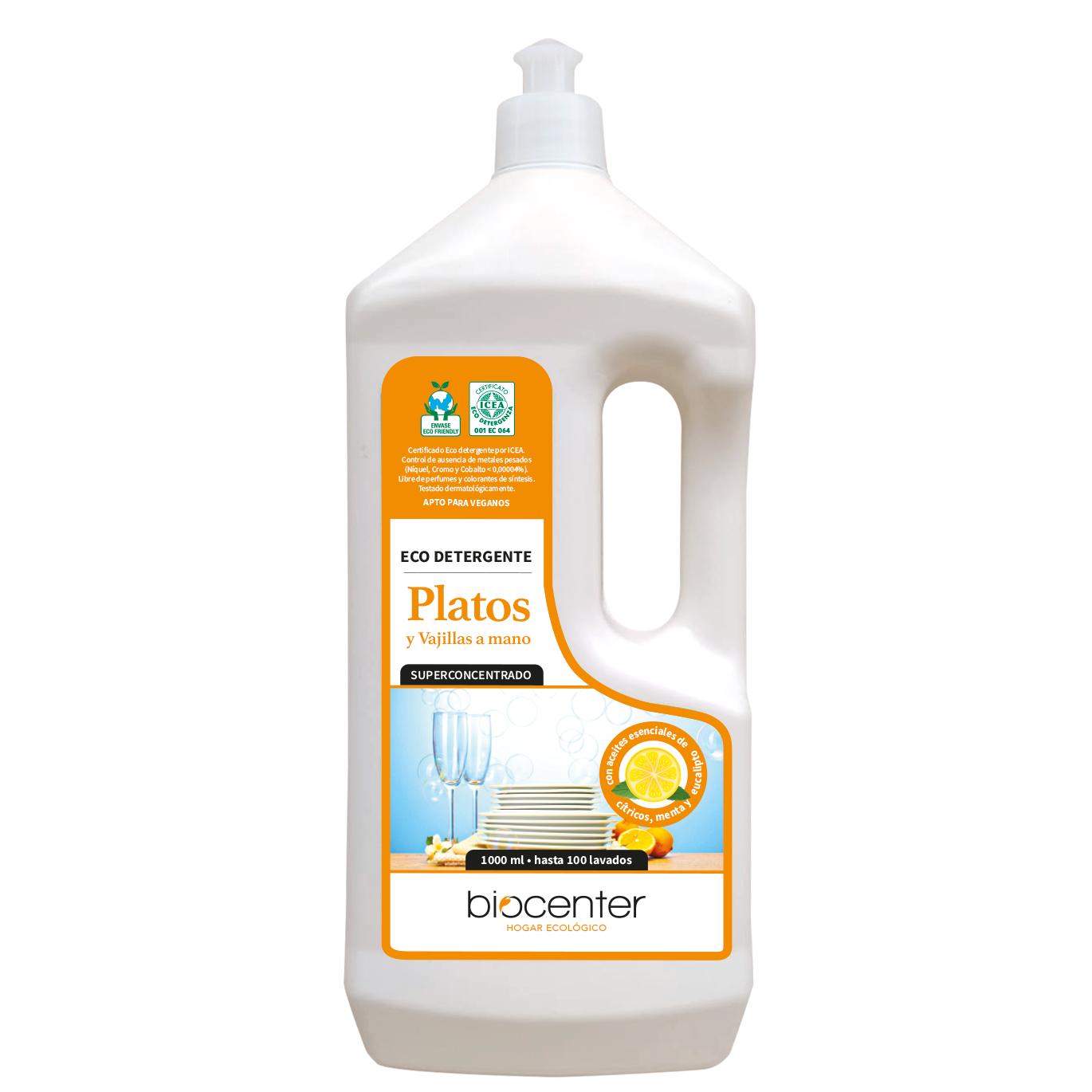 Detergente ecologico per piatti e stoviglie a mano Biocenter 1 L