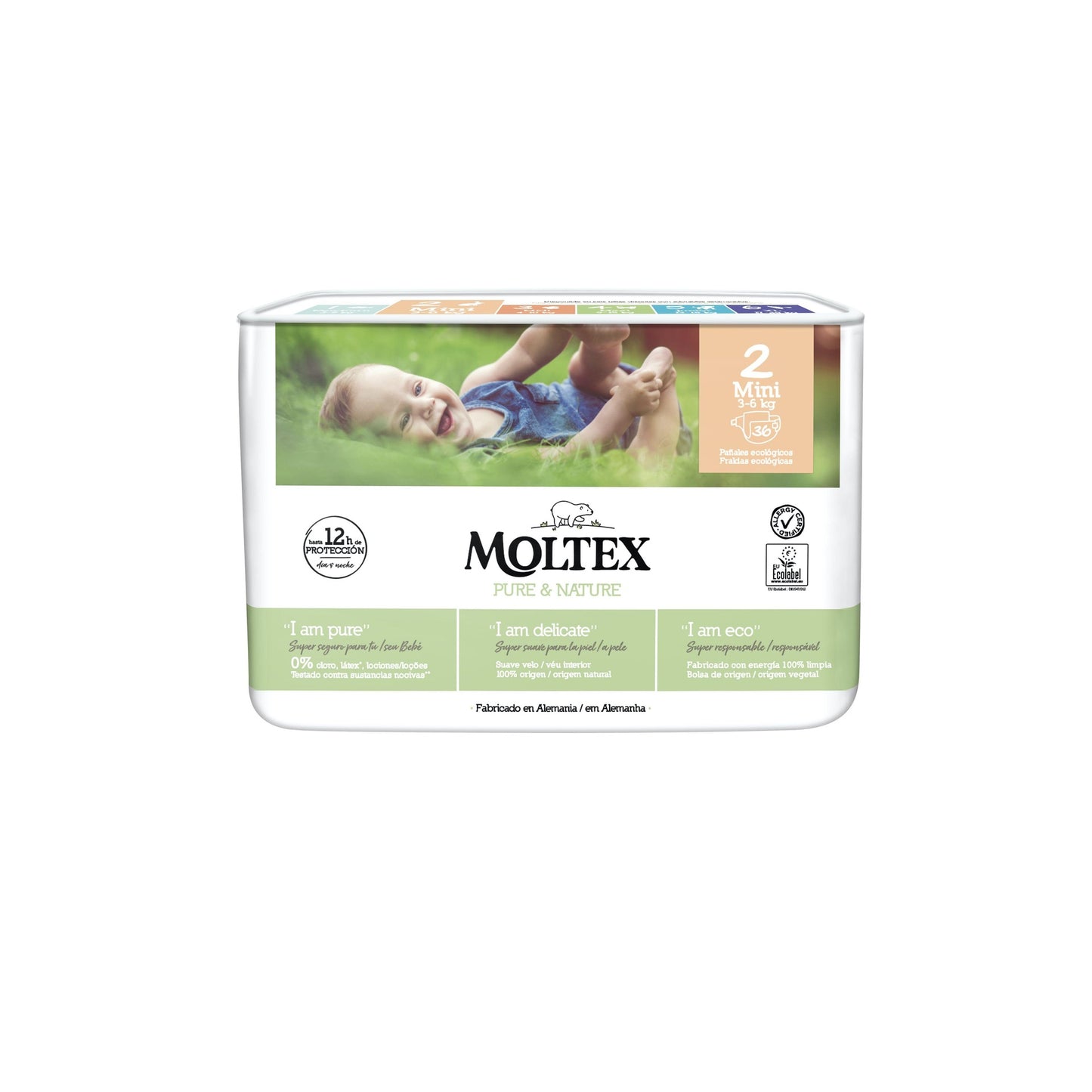 Moltex Pure & Nature Nappies Size 2 (3-6 kg), 36 units