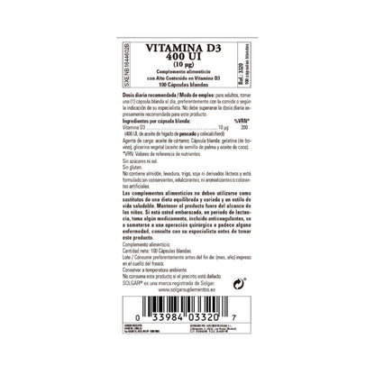 Vitamin D3 400 IE, 100 Perlen à 10 g