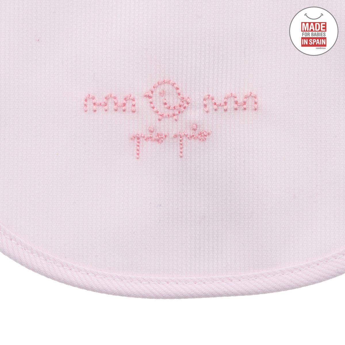 Bavaglino quadrato con velcro Celeste 20x26 cm. Colore Rosa