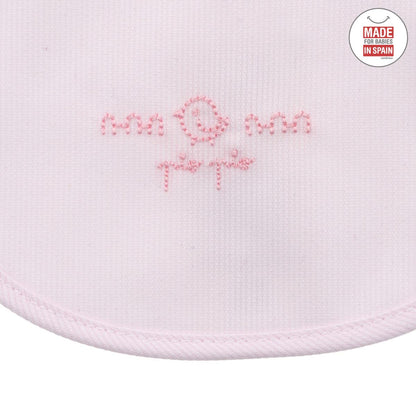 Bavaglino quadrato con velcro Celeste 20x26 cm. Colore Rosa