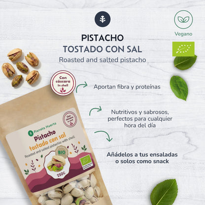 Pistacchi in guscio tostati e salati ECO Planeta Huerto 1 kg