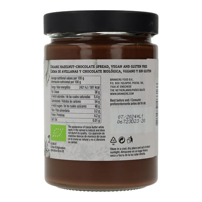 Veganistische glutenvrije chocolade- en hazelnootcrème La Vida Vegan 270 g