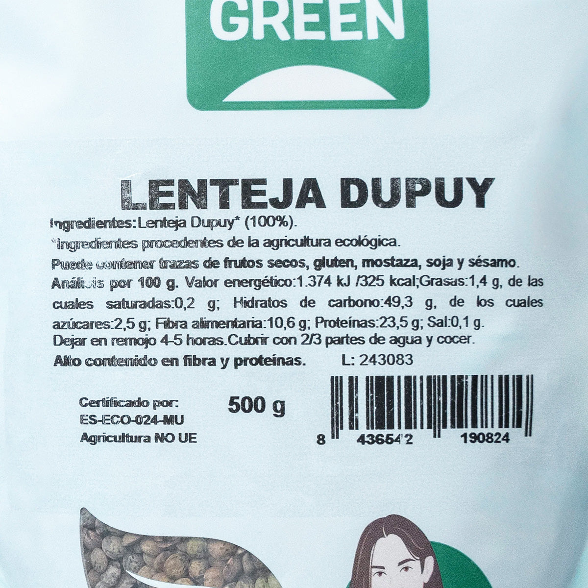 Dupuy Naturgreen linzen, 500 g