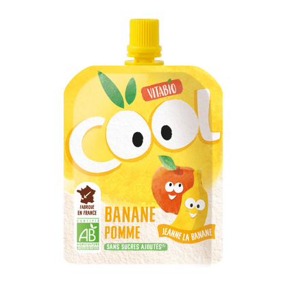 Pouch Äpple och banan Cool Fruits Vitabio 4 X 90 g