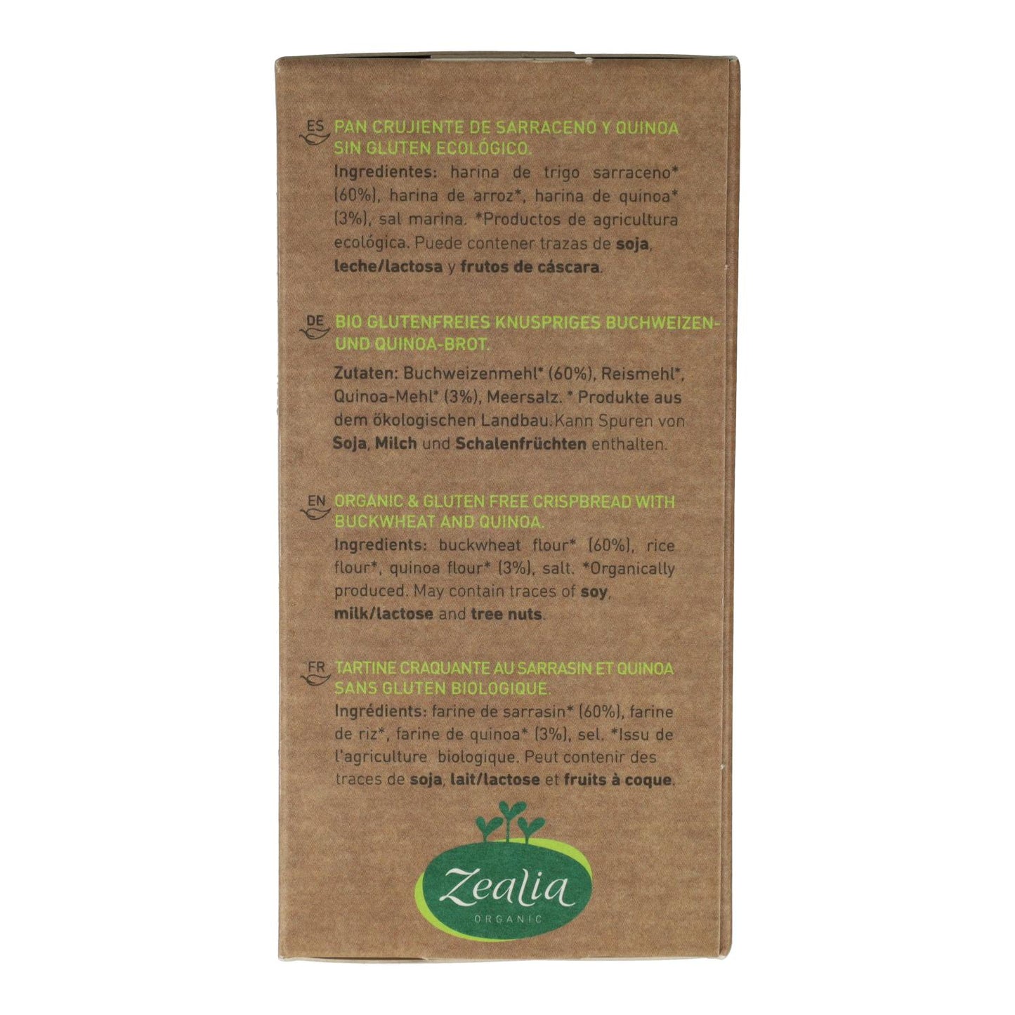 Zealia Organic Gluten-Free Buckwheat and Quinoa Crackers 120 g