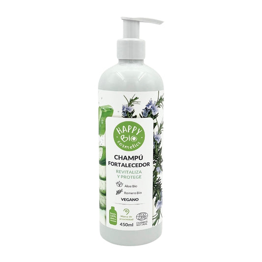 Stärkendes Shampoo mit Rosmarin und Aloe Vera BIO HappyBio 450 ml