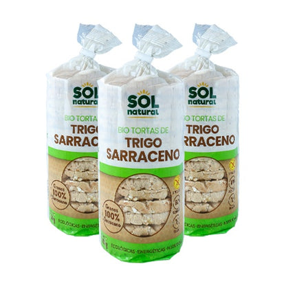 3er-Pack Sol Natural Bio-Buchweizenkuchen, glutenfrei, 100 g