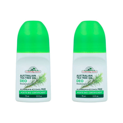 2-pack roll-on-deodorant med tea tree Corpore Sano 75 ml