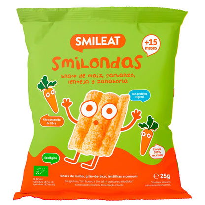 Smilondas Snack di mais, ceci, lenticchie e carote Eco Smileat 25 g