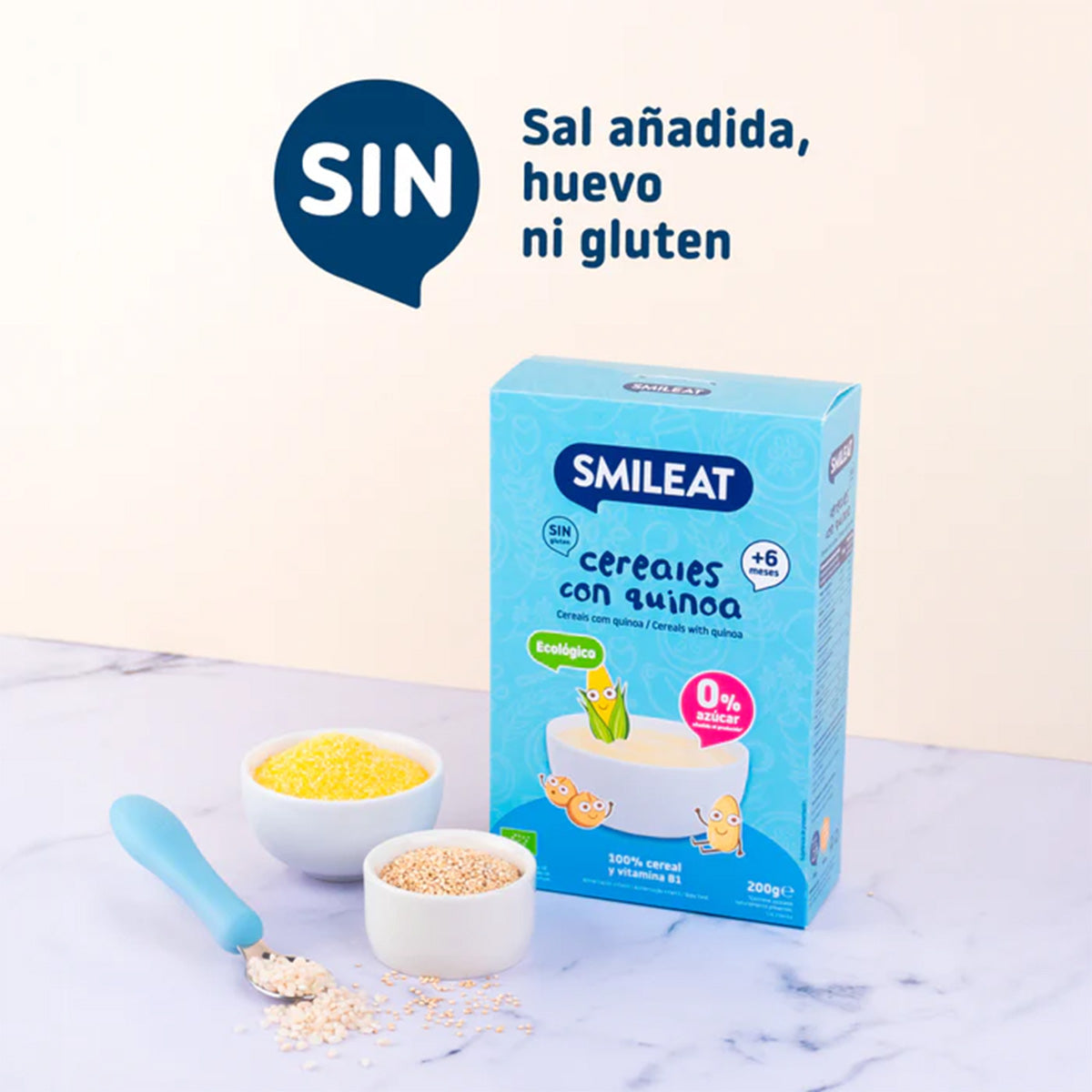 ERBJUDANDE 3x Glutenfri gröt med quinoa Eco Smileat, 200 g