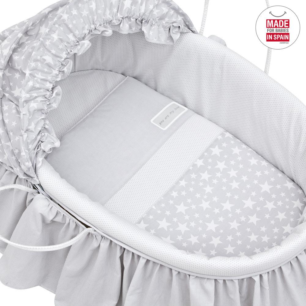 Wiegmandje met kap BE in verschillende kleuren Beige