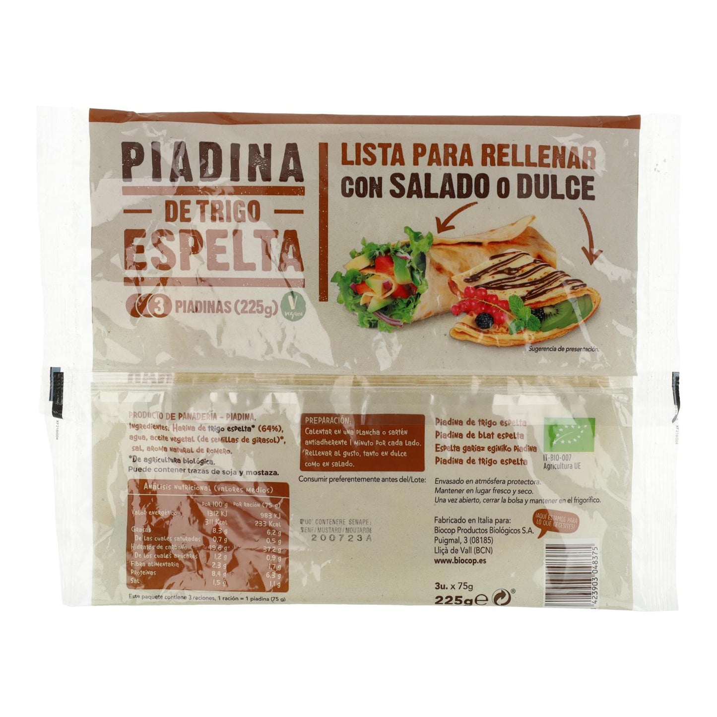 Bio-Dinkel Piadina Biocop 225 g