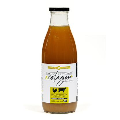 Ecologische bouillon van kippen- en runderbotten met groenten Ecolagen 1 l