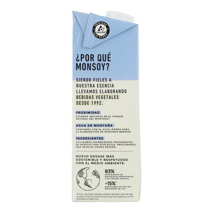Lot de 6 boissons végétales Monsoy sans sucre à base d'amandes, 1 L
