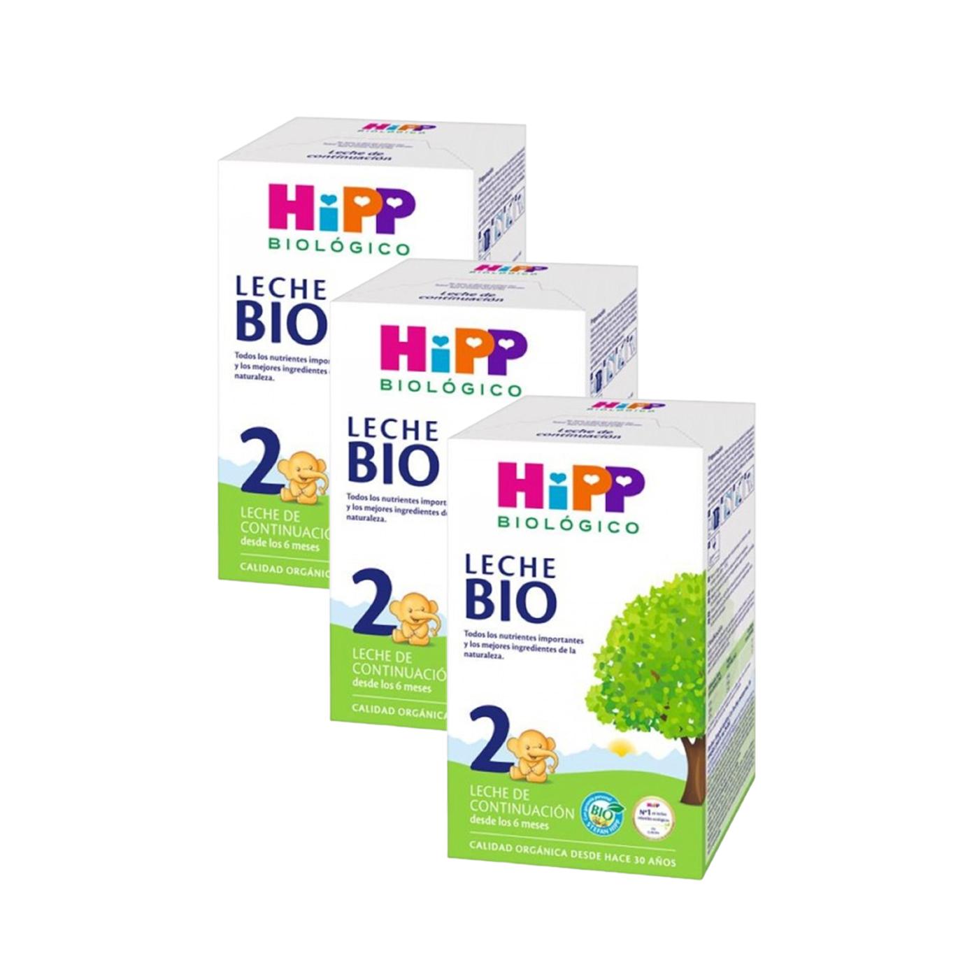 Confezione da 3 latte biologico Continuación 2 (6 mesi) HiPP, 600 g