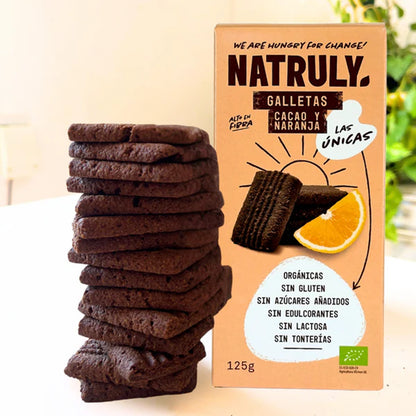 Biscotti BIO al gusto di cacao e arancia Natruly 125 g