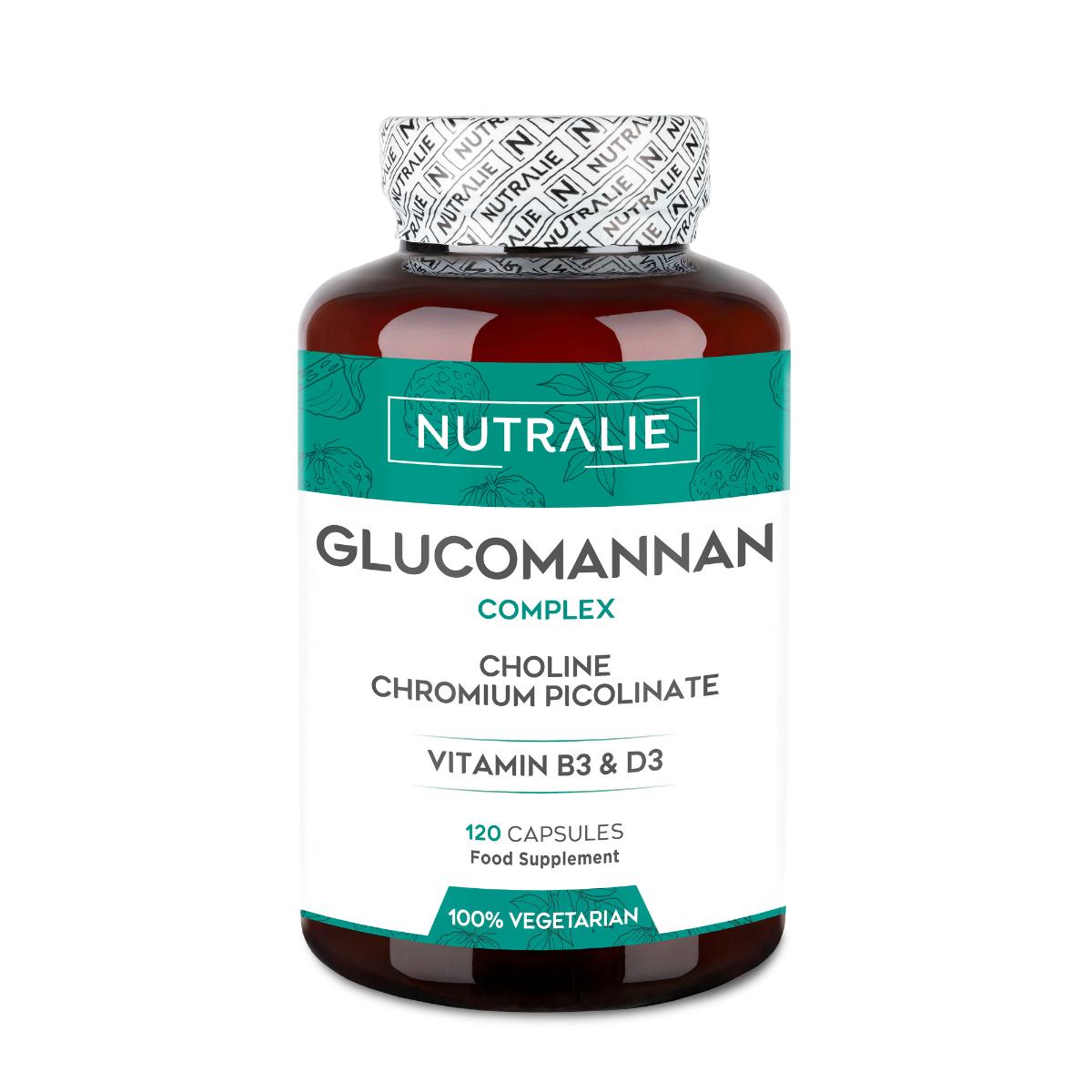 Nutralie Glucomannano con colina + B3 + D3 Perdita di peso 120 capsule