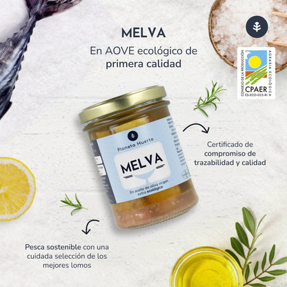 Pack 12x Melva en aceite de oliva virgen extra ECO Planeta Huerto 190 g