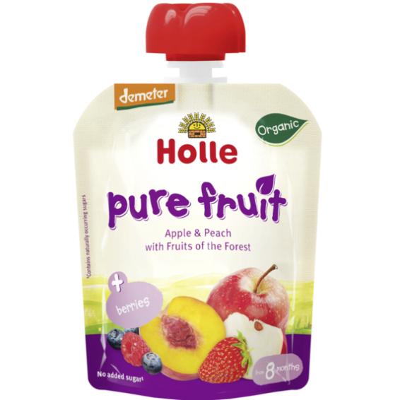 Smoothie biologico mela e pesca con frutti di bosco Holle 90 g