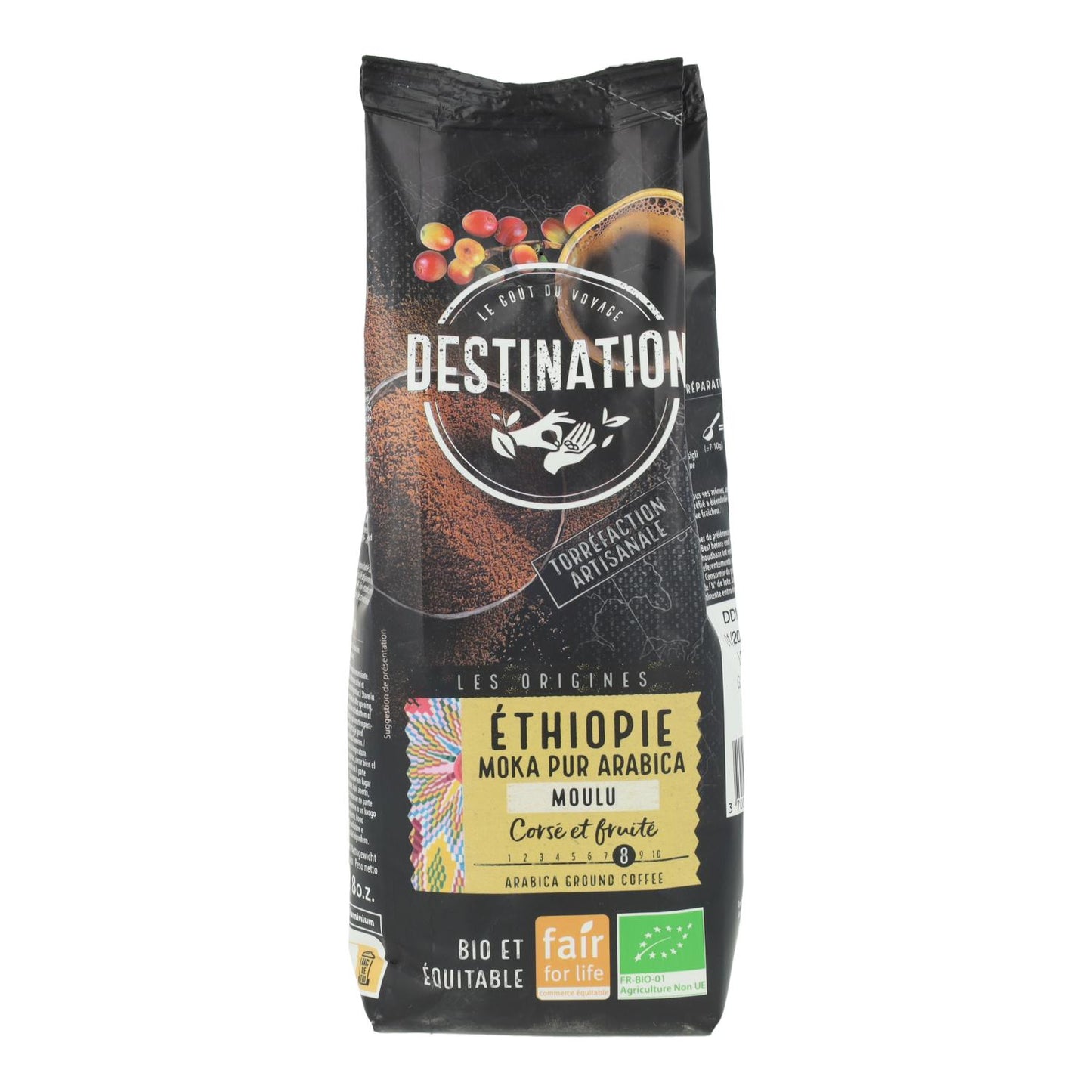 Malet kaffe Etiopien Moka 100 % Arabica BIO Destination 250 g