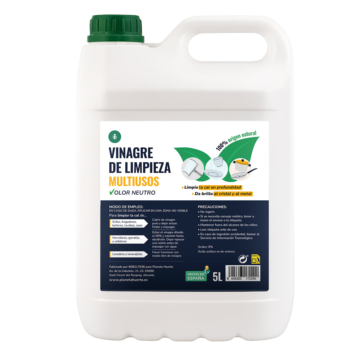 Vinaigre blanc de nettoyage 5L Planeta Huerto