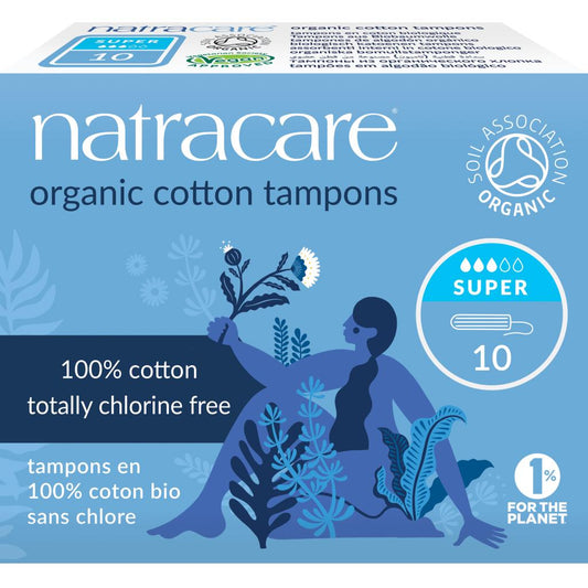 Natracare Super Organic Tampons without Applicator, 10 pcs