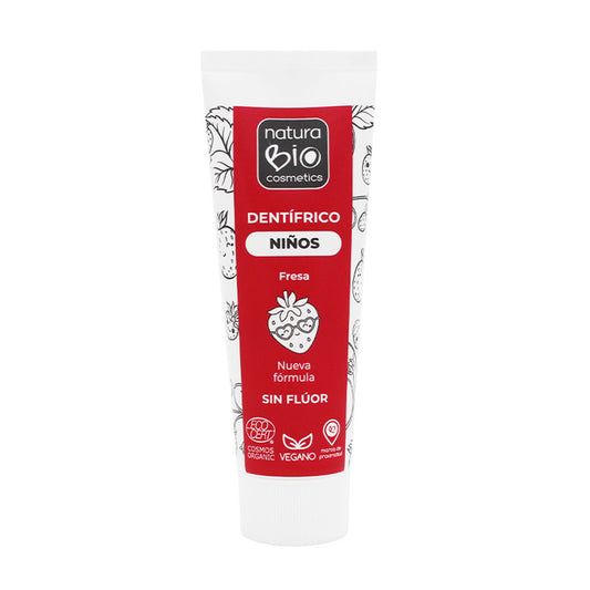 Kinderzahnpasta 75 Erdbeere ohne Fluorid Naturabio, NATURABIO, 75 ml
